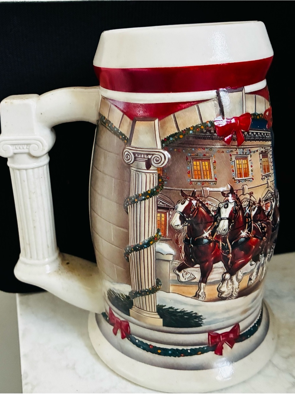 Celebrate a century of brewing history with this Budweiser Holiday Stein